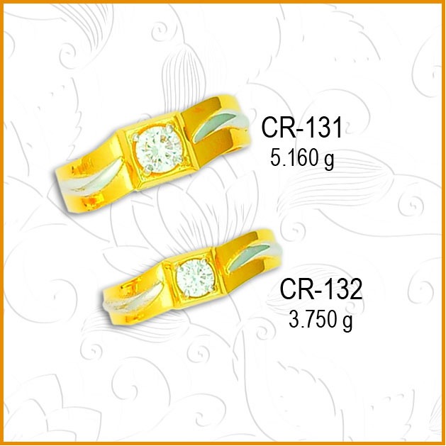 916 Gold Classic CZ Diamond Couple Ring CR-131