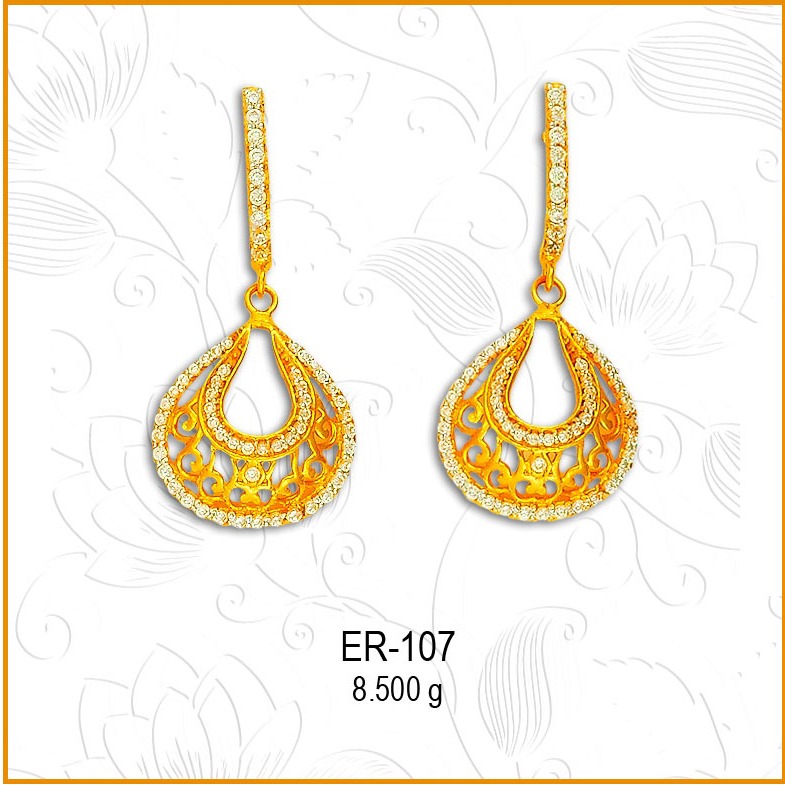 22KT Gold CZ Simple Earring ER-107