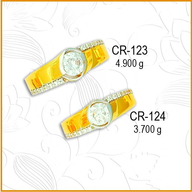 916 Gold Fancy CZ Couple Ring CR-123