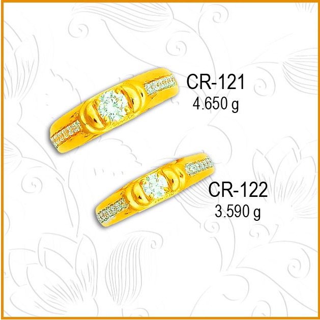 916 Gold CZ Diamond Couple Ring CR-121
