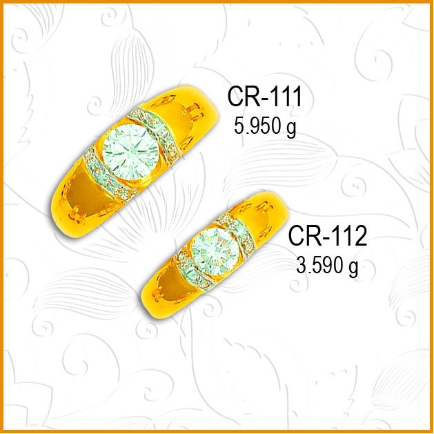 916 Gold Fancy CZ Stone Couple Ring CR-111