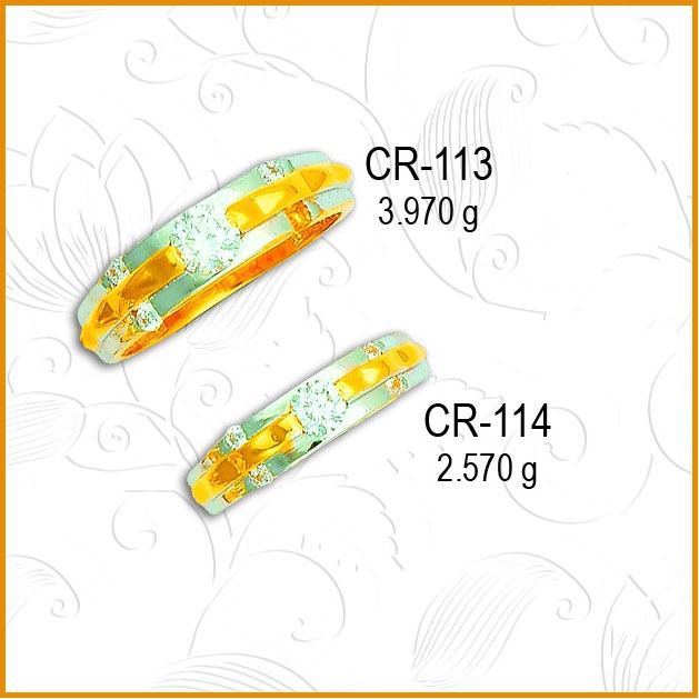 22KT Gold Stylish CZ Couple Ring CR-113