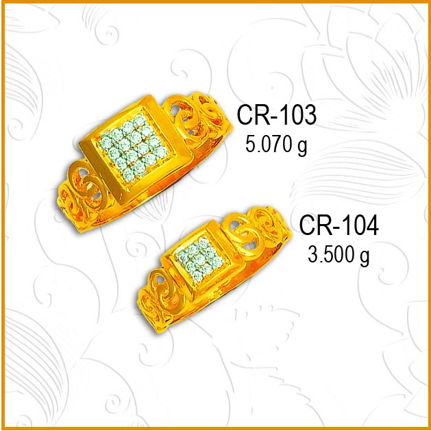 22KT Gold Designer CZ Couple Ring CR-103