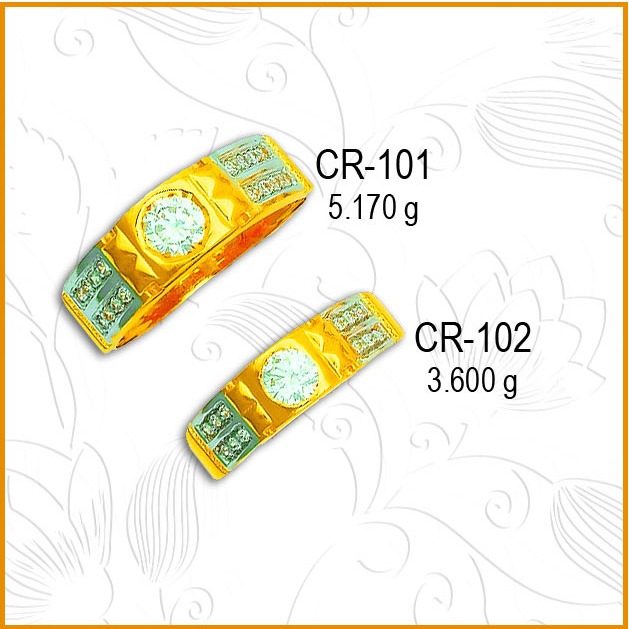916 Gold Fancy CZ Couple Rings CR-101