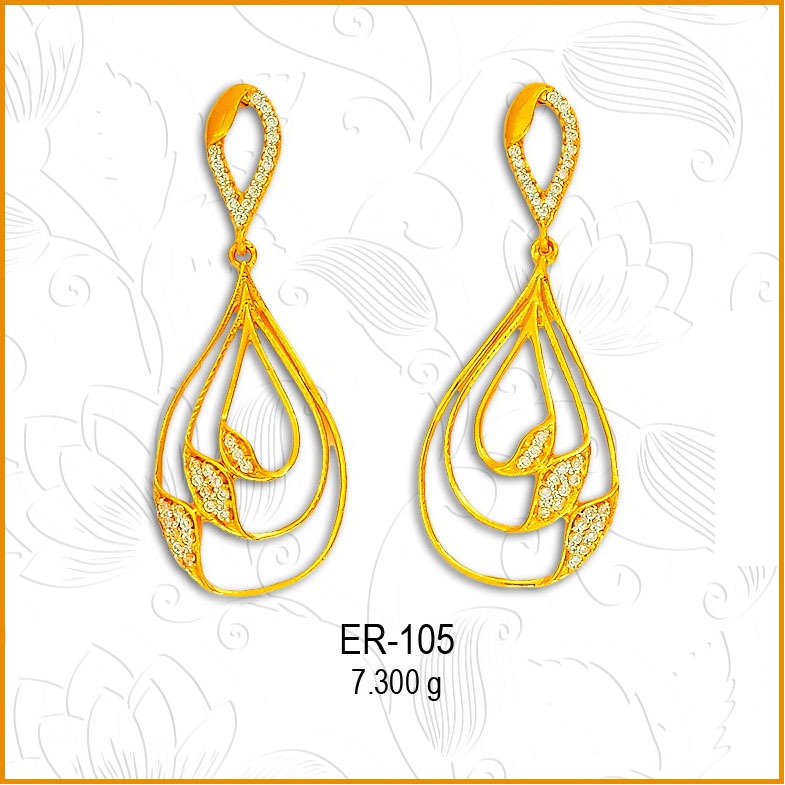 916 Fancy Gold CZ Earring ER-105