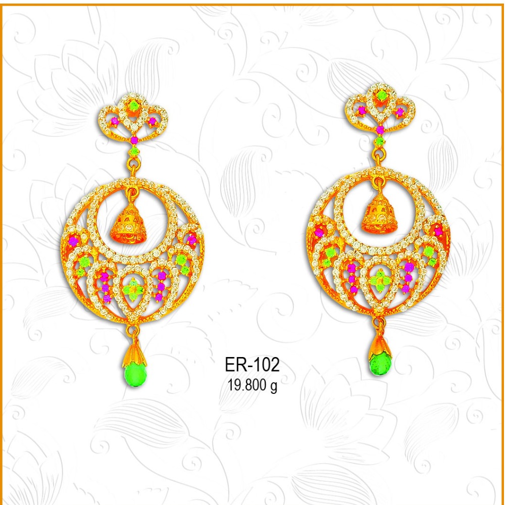 916 fancy CZ Round Earring ER-102