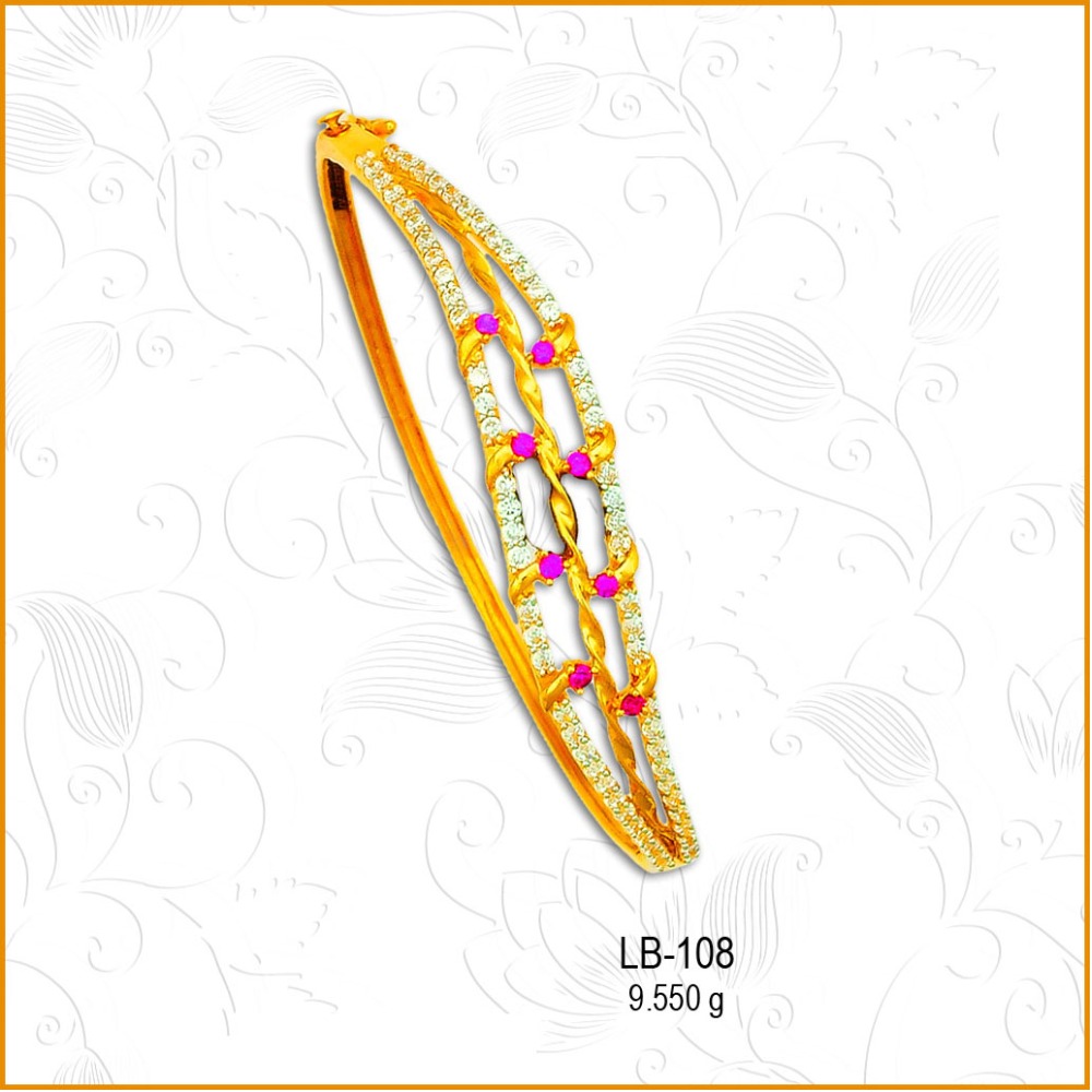 22KT Gold Stylish CZ Ladies Kada LB-108