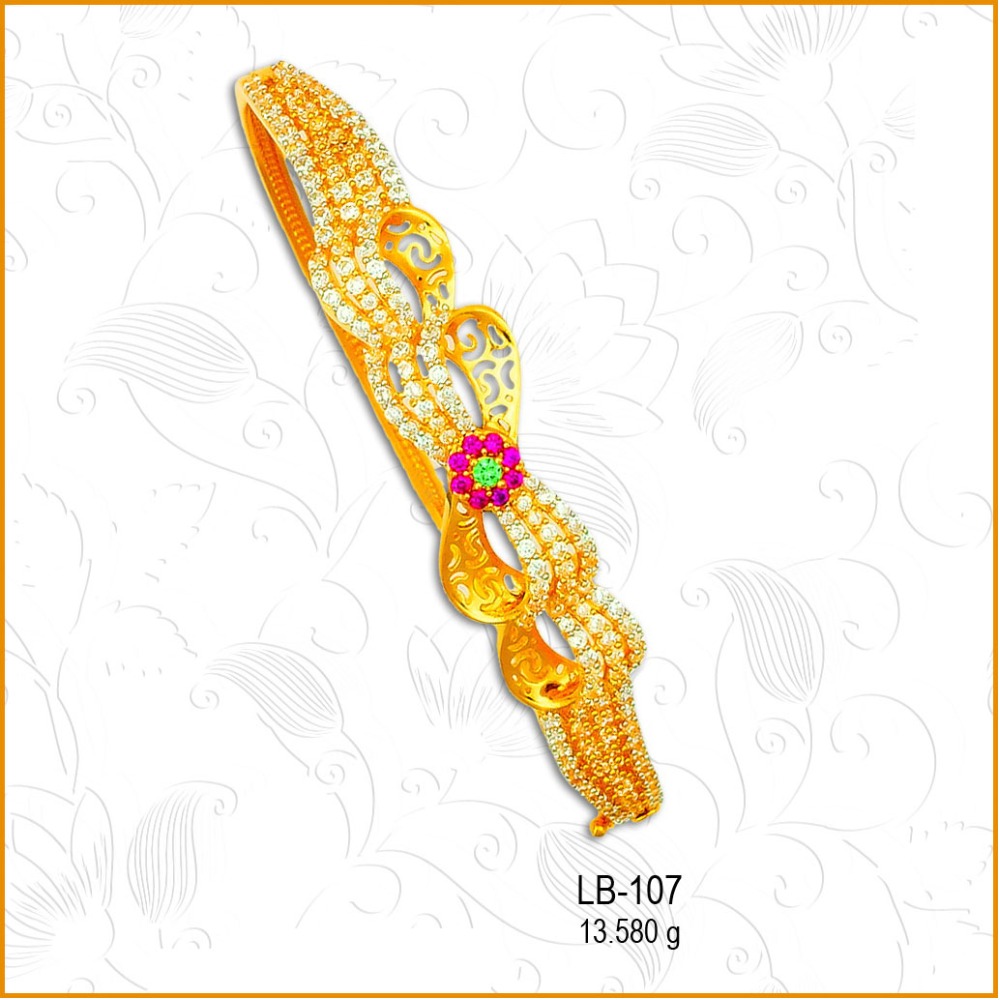 916 CZ Gold Attractive Ladies Kada LB-107