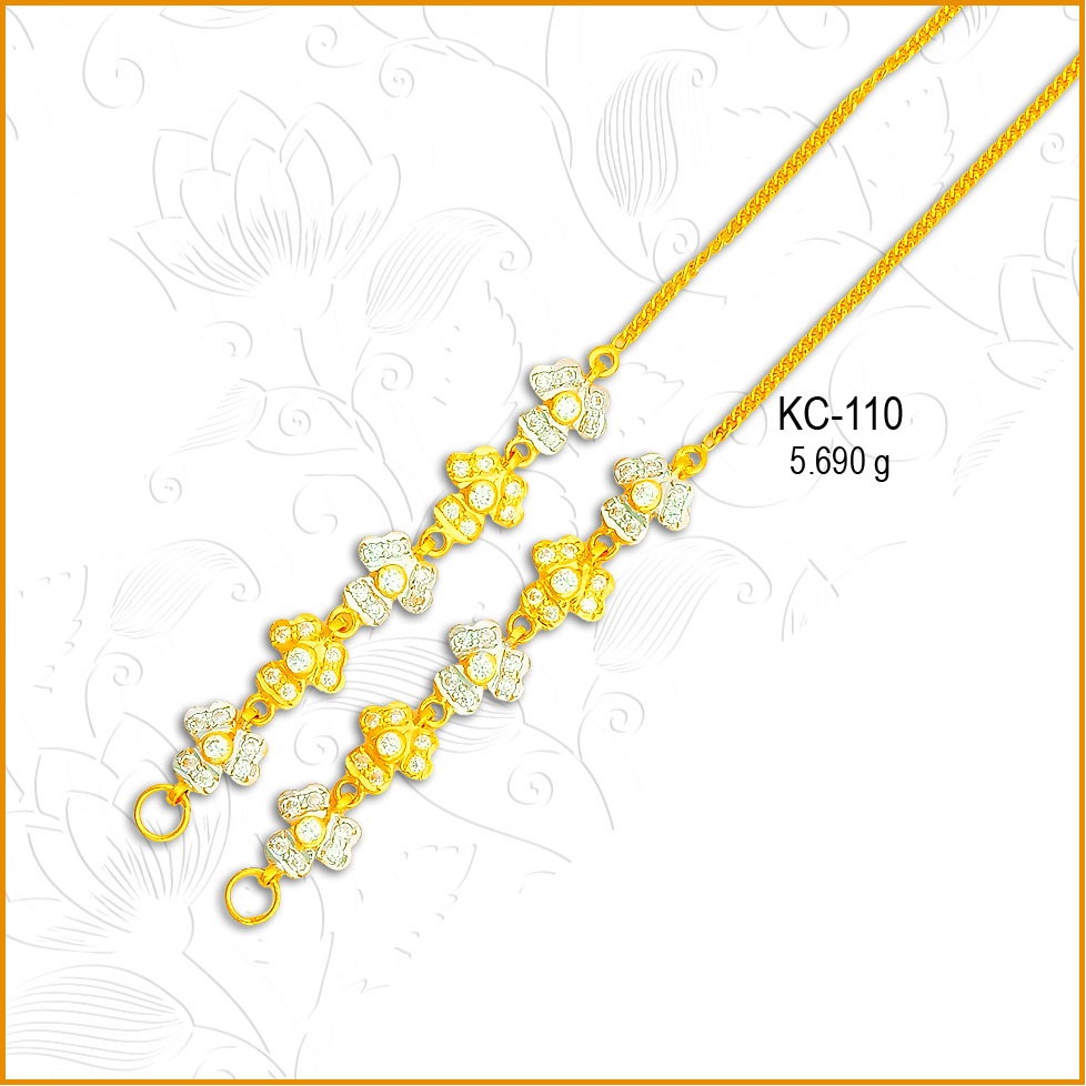 916 Gold Attractive CZ Diamond Kanser KC-110