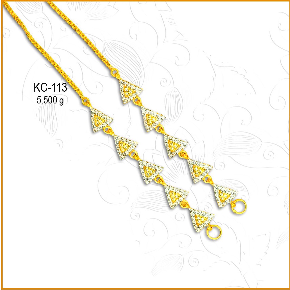 916 Gold CZ Diamond Triangle Shape Kanser KC-113