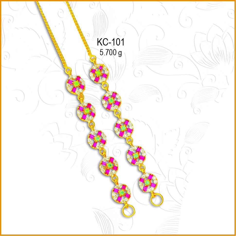 916 Gold Fancy Colourful CZ Kanser KC-101