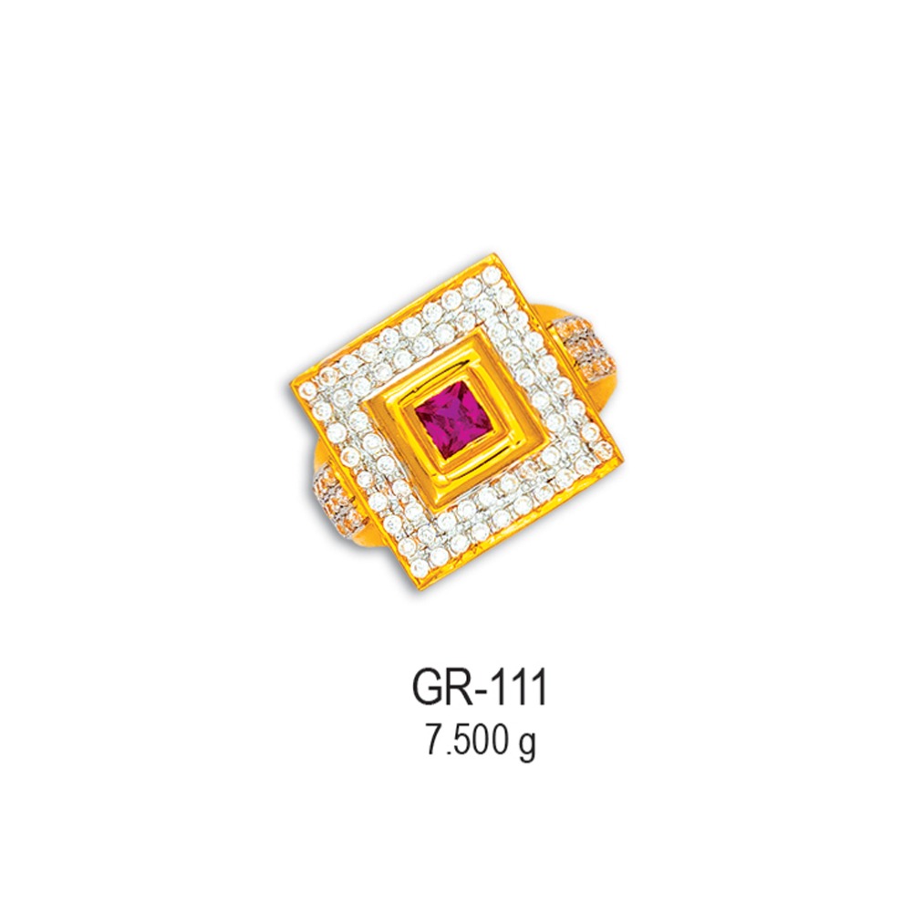 22KT-CZ-Gold-Square-Shape-Gents-Ring-GR-111