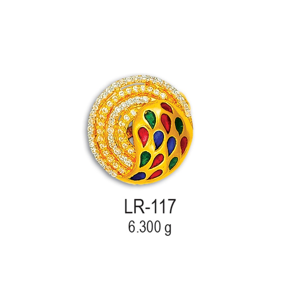 CZ-Gold-Round-Shape-Ladies-Ring-LR-117