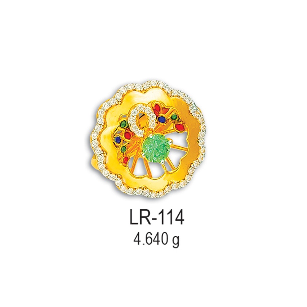 916-CZ-Gold-Flower-Design-Ladies-Ring-LR-104