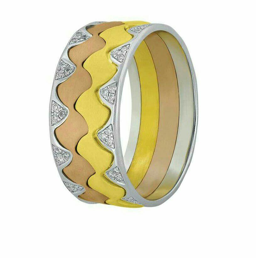18K Gold Modern Couple Ring