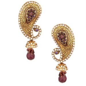 Fancy Yellow Indian Brass Earrings