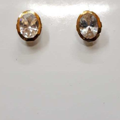18KT Single Stone CZ Earring
