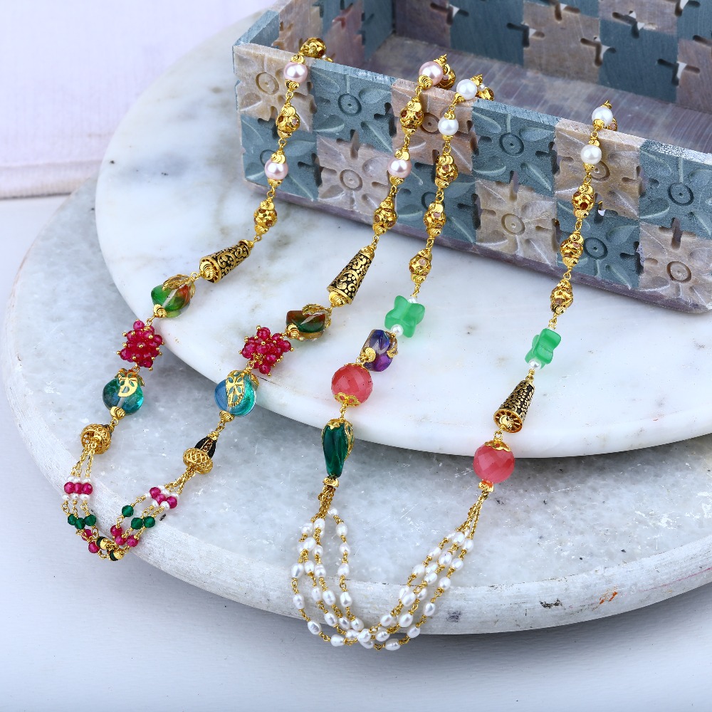 22Kt Gold Fancy Colorful Beads Mala RJ-M01