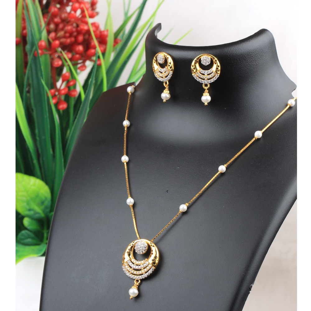 916 Gold CZ Fancy Necklace Set RJ-N02