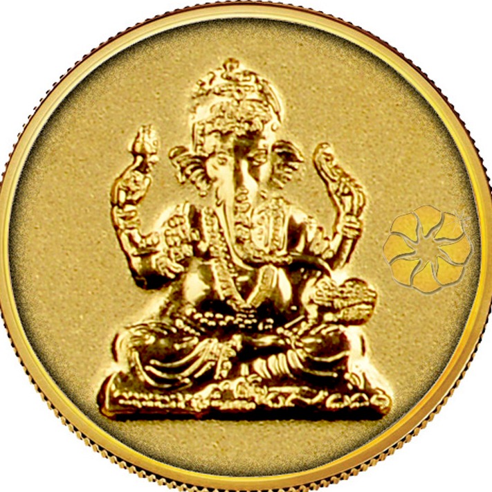 140mg Ganesh Gold Coin