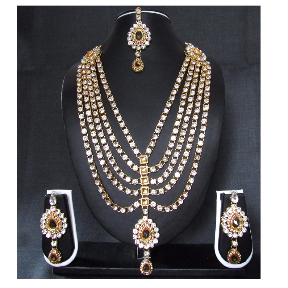necklace set with maang tikka
