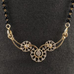 18kt yellow gold designer diamond mangalsutra