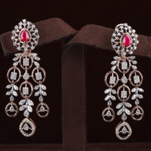 18kt rose gold diamond fancy earrings