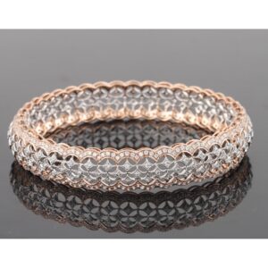 18kt rose gold designer diamond fancy bangle