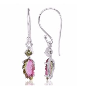Tourmaline Gemstone 925 Sterling Silver Cluster Earring