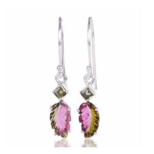 Tourmaline Gemstone 925 Sterling Silver Cluster Earring