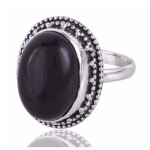 Black Onyx Gemstone 925 Sterling Silver Ring