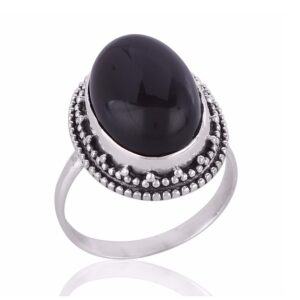 Black Onyx Gemstone 925 Sterling Silver Ring
