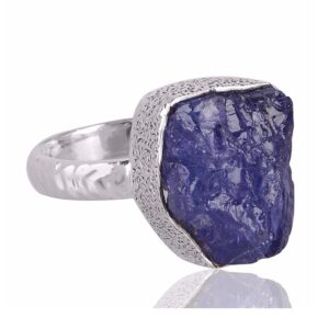Tanzanite Rough Gemstone 925 Sterling Silver Ring