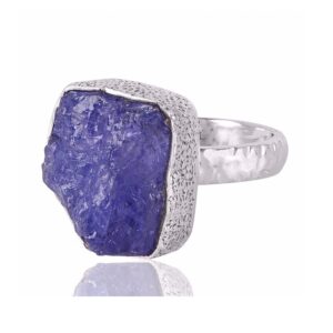 Tanzanite Rough Gemstone 925 Sterling Silver Ring