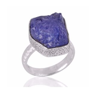 Tanzanite Rough Gemstone 925 Sterling Silver Ring