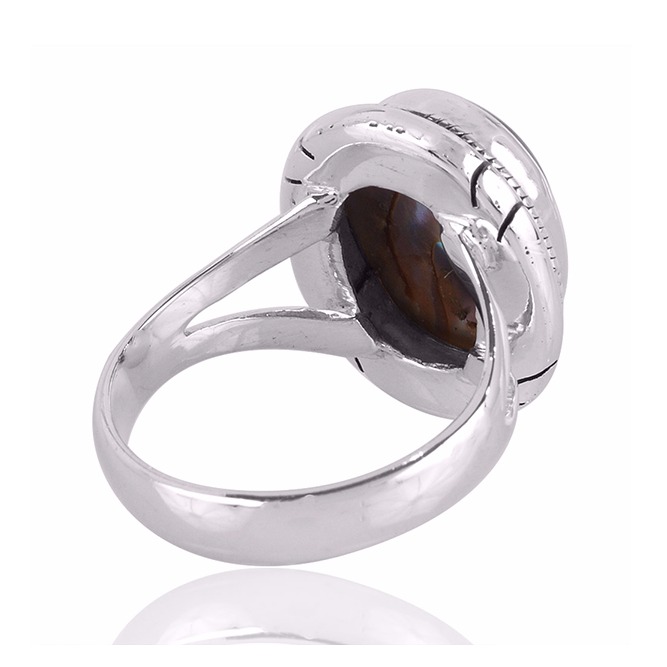 Abalone Shell Gemstone 925 Sterling Silver Ring - Image 3