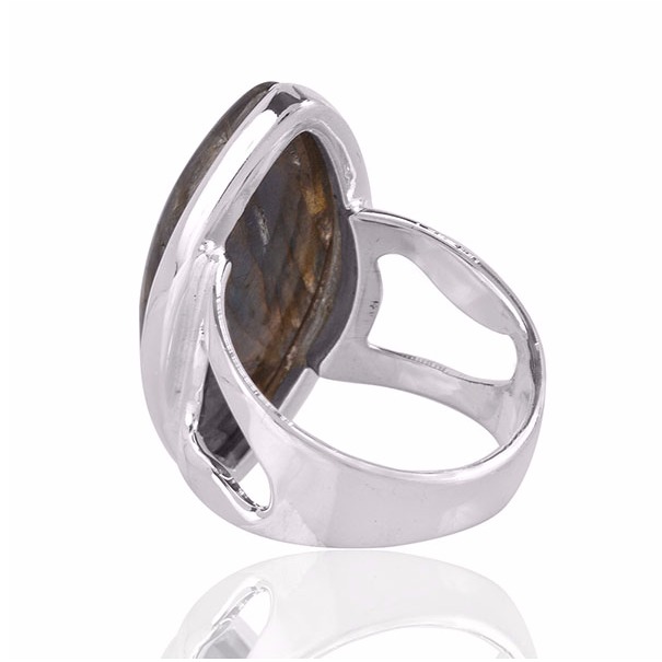 Labradorite Blue Flash marquise gemstone 925 Sterling Silver Ring - Image 3