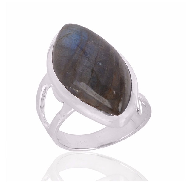 Labradorite Blue Flash marquise gemstone 925 Sterling Silver Ring - Image 2