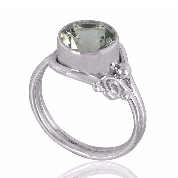 Green Amethyst Gemstone 925 Sterling Silver Ring