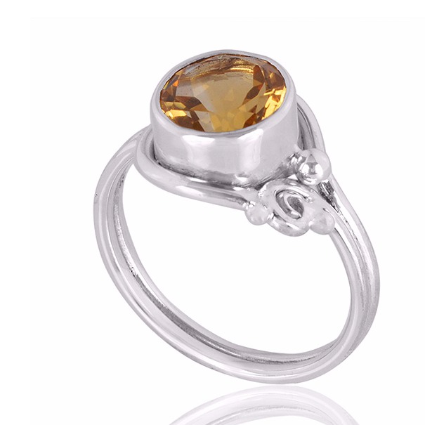 Citrine Gemstone 925 Sterling Silver Ring