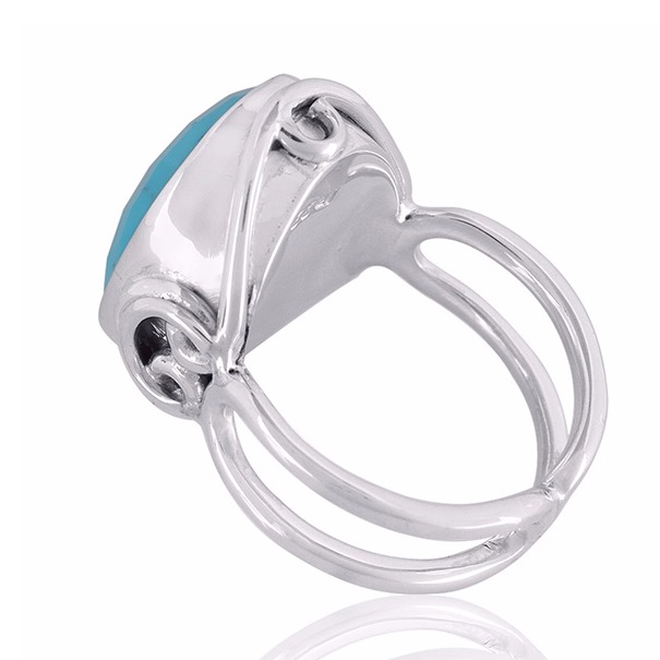 Arizona Turquoise Gemstone 925 Sterling Silver Ring - Image 3