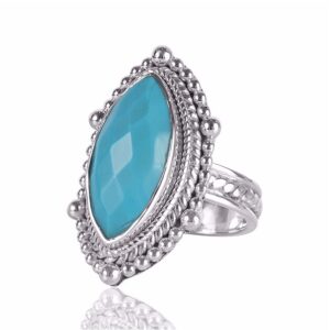 Natural Arizona Turquoise Gemstone 925 Sterling Silver Ring