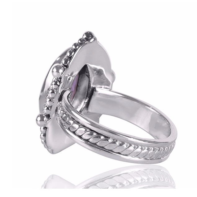 Natural Amethyst Gemstone 925 Sterling Silver Ring - Image 3