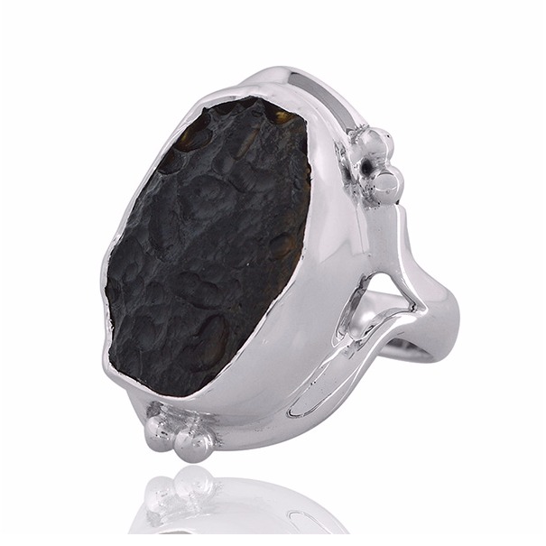 Tektite Gemstone 925 Sterling Silver Ring - Image 2