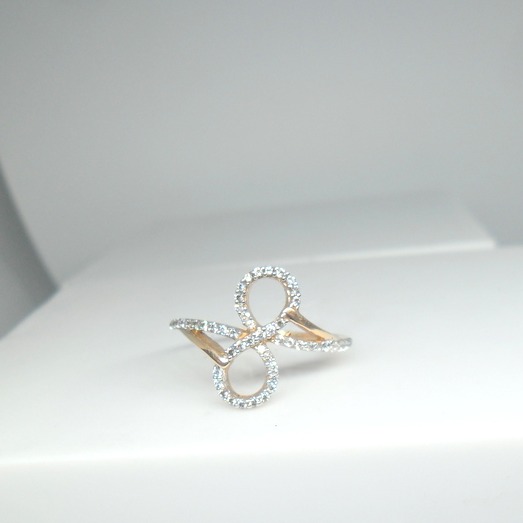 18kt rose gold fancy Infinity ring for ladies LRG0182