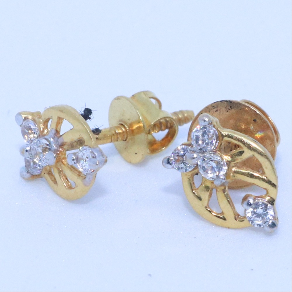 22KT / 916 Gold fancy CZ earring for Kids baby girls BTG0294