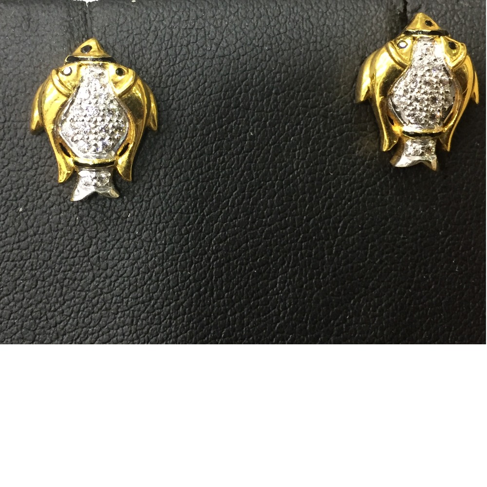 22KT / 916 Gold fish shape earring for ladies BTG0063 - Image 2