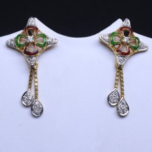 22KT / 916 Gold Colorful Mina earring for Ladies BTG0054