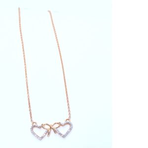 18KT Rose Gold 2 hart shape Pendant special Valentine day gift for Ladies CHG0272