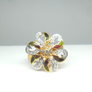 22KT / 916 Gold Flower shape CZ Ring For Ladies LRG0050